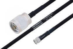 MIL-DTL-17 N Male to SMA Male Cable 100 cm Length Using M17/84-RG223 Coax