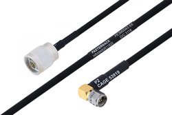 MIL-DTL-17 N Male to SMA Male Right Angle Cable 72 Inch Length Using M17/84-RG223 Coax