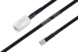 MIL-DTL-17 N Female to SMA Male Cable 18 Inch Length Using M17/84-RG223 Coax