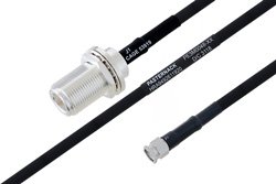 MIL-DTL-17 N Female Bulkhead to SMA Male Cable 100 cm Length Using M17/84-RG223 Coax