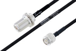 MIL-DTL-17 N Female Bulkhead to TNC Male Cable 18 Inch Length Using M17/84-RG223 Coax
