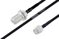 MIL-DTL-17 N Female Bulkhead to TNC Male Cable 36 Inch Length Using M17/84-RG223 Coax