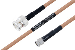 MIL-DTL-17 BNC Male to SMA Male Cable 72 Inch Length Using M17/128-RG400 Coax