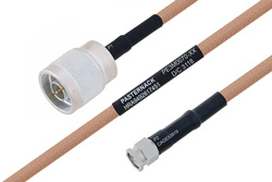 MIL-DTL-17 N Male to SMA Male Cable 72 Inch Length Using M17/128-RG400 Coax
