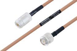 MIL-DTL-17 N Female to TNC Male Cable 60 Inch Length Using M17/128-RG400 Coax