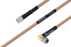 MIL-DTL-17 SMA Male to SMA Male Right Angle Cable Using M17/128-RG400 Coax