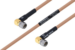 MIL-DTL-17 SMA Male Right Angle to SMA Male Right Angle Cable 72 Inch Length Using M17/128-RG400 Coax