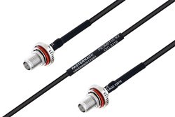MIL-DTL-17 SMA Female Bulkhead to SMA Female Bulkhead Cable 100 cm Length Using M17/119-RG174 Coax
