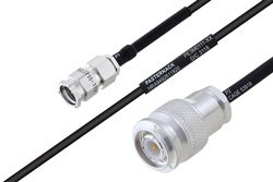 MIL-DTL-17 SMA Male to TNC Male Cable 12 Inch Length Using M17/119-RG174 Coax
