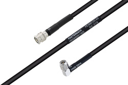 MIL-DTL-17 SMA Male to SMA Male Right Angle Cable Using M17/183-00001 Coax