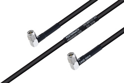 MIL-DTL-17 SMA Male Right Angle to SMA Male Right Angle Cable 36 Inch Length Using M17/28-RG58 Coax