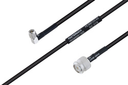 MIL-DTL-17 SMA Male Right Angle to TNC Male Cable Using M17/183-00001 Coax