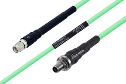 Temperature Conditioned SMA Male to SMA Female Bulkhead Low Loss Cable 18 Inch Length Using PE-P142LL Coax
