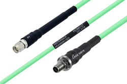 Temperature Conditioned SMA Male to SMA Female Bulkhead Low Loss Cable 300 cm Length Using PE-P142LL Coax