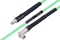 Temperature Conditioned SMA Female to SMA Male Right Angle Low Loss Cable 72 Inch Length Using PE-P142LL Coax