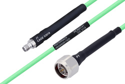Temperature Conditioned SMA Female to N Male Low Loss Cable 72 Inch Length Using PE-P142LL Coax