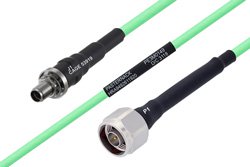 Temperature Conditioned SMA Female Bulkhead to N Male Low Loss Cable Using PE-P142LL Coax