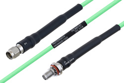 Temperature Conditioned SMA Male to SMA Female Bulkhead Low Loss Cable 200 cm Length Using PE-P160LL Coax