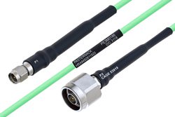 Temperature Conditioned SMA Male to N Male Low Loss Cable 100 cm Length Using PE-P160LL Coax