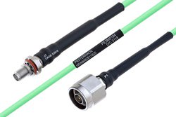 Temperature Conditioned SMA Female Bulkhead to N Male Low Loss Cable Using PE-P160LL Coax