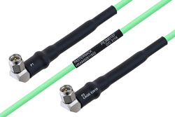 Temperature Conditioned SMA Male Right Angle to SMA Male Right Angle Low Loss Cable 60 Inch Length Using PE-P160LL Coax
