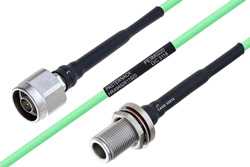 Temperature Conditioned N Male to N Female Bulkhead Low Loss Cable Using PE-P160LL Coax
