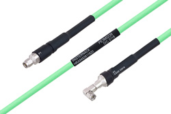 Temperature Conditioned SMA Male to SMA Male Right Angle Low Loss Cable 100 cm Length Using PE-P300LL Coax
