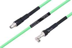 Temperature Conditioned SMA Male to SMA Male Right Angle Low Loss Cable Using PE-P300LL Coax