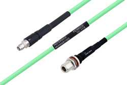 Temperature Conditioned SMA Male to N Female Bulkhead Low Loss Cable Using PE-P300LL Coax