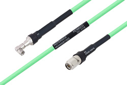 Temperature Conditioned SMA Male Right Angle to TNC Male Low Loss Cable 300 cm Length Using PE-P300LL Coax