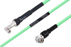 Temperature Conditioned SMA Male Right Angle to TNC Male Right Angle Low Loss Cable 18 Inch Length Using PE-P300LL Coax