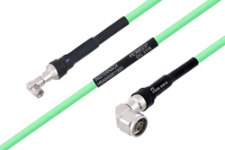 Temperature Conditioned SMA Male Right Angle to N Male Right Angle Low Loss Cable 24 Inch Length Using PE-P300LL Coax