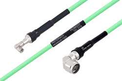 Temperature Conditioned SMA Male Right Angle to N Male Right Angle Low Loss Cable Using PE-P300LL Coax
