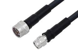 N Male to TNC Male Low Loss Cable 24 Inch Length Using LMR-400 Coax with HeatShrink