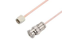 SMA Male to BNC Male Cable Using RG405 Coax , LF Solder