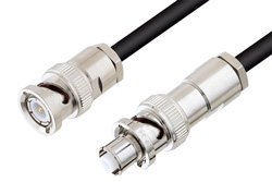 BNC Male to SHV Plug Cable 12 Inch Length Using RG58 Coax