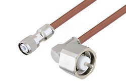LC Male Right Angle to HN Male Cable 48 Inch Length Using RG393 Coax