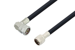 N Male to N Male Right Angle Cable 36 Inch Length Using LMR-400 Coax