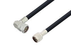 N Male to N Male Right Angle Cable 60 Inch Length Using LMR-400 Coax
