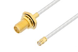 SMA Female Bulkhead to SMP Female Cable 50 cm Length Using PE-SR405FL Coax, LF Solder