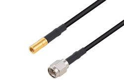 SSMB Plug to SMA Male Low Loss Cable 150 cm Length Using LMR-100 Coax with HeatShrink