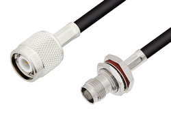 TNC Male to TNC Female Bulkhead Cable Using LMR-195 Coax