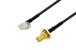 SMA Male Right Angle to SMA Female Bulkhead Cable 24 Inch Length Using RG174 Coax with HeatShrink