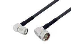 N Male Right Angle to TNC Male Right Angle Cable Using LMR-240 Coax with HeatShrink