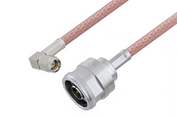 SMA Male Right Angle to N Male Cable 100 cm Length Using RG142 Coax