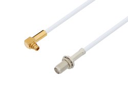 SMA Female Bulkhead to MMCX Plug Right Angle Cable 39.37 Inch Length Using RG188-DS Coax