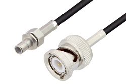 SMB Jack to BNC Male Cable 60 Inch Length Using RG174 Coax, LF Solder