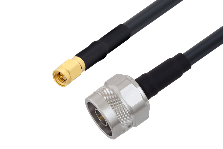 SMA Male to N Male Cable 12 Inch Length Using LMR-240 Coax with HeatShrink