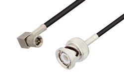 10-32 Male Right Angle to BNC Male Cable Using RG174 Coax