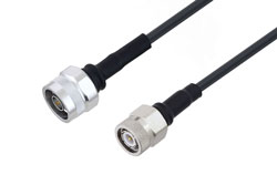 N Male to TNC Male Cable 36 Inch Length Using LMR-195 Coax with HeatShrink, LF Solder